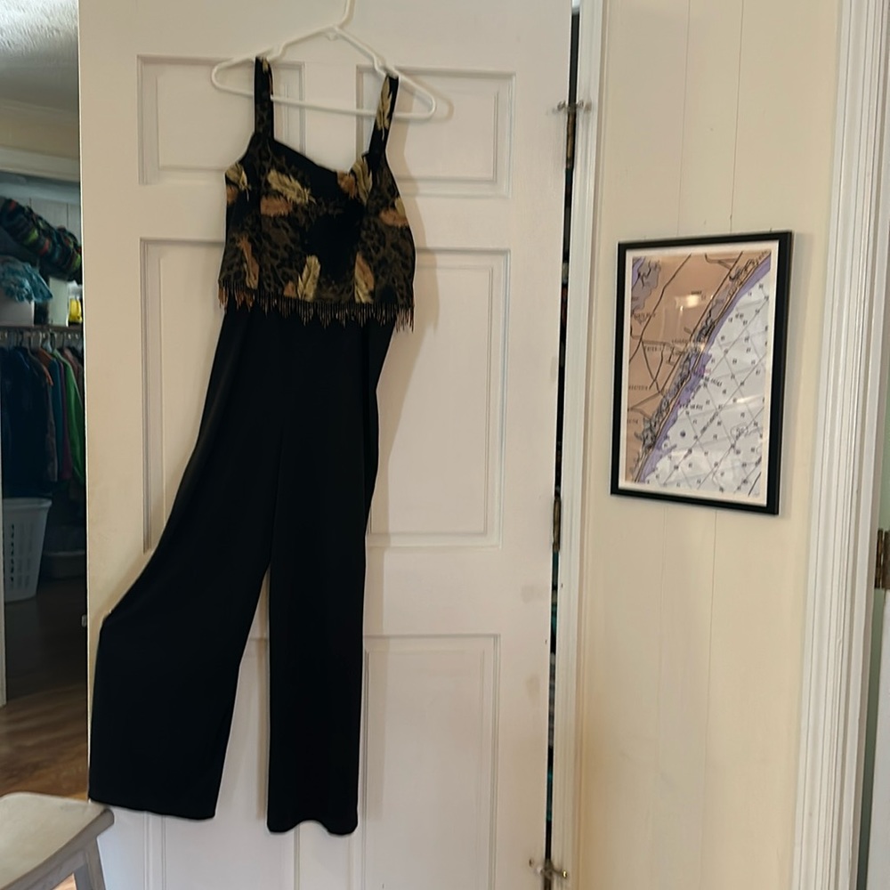 Jolibel jumpsuit with jacket size 14 multicolor top and jacket on black